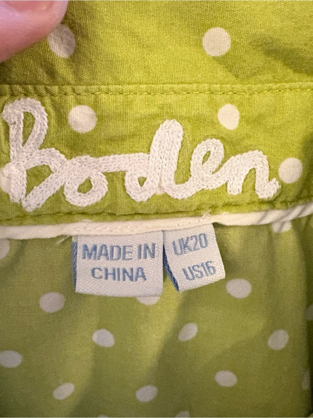 Boden Green Polka Dot Button Up Blouse Shirt Women’s US 16 UK 20 - Picture 4 of 6
